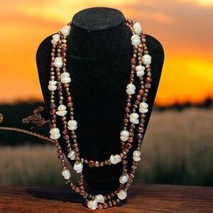 Long Flapper Style Freshwater Pearl Necklace